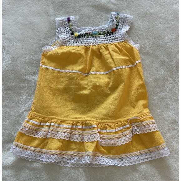 Bahamas Baby Girl Dress Sze 2 Ruffle Embroidered Lace Toucan Vacation Cruise Y2k - Picture 8 of 9